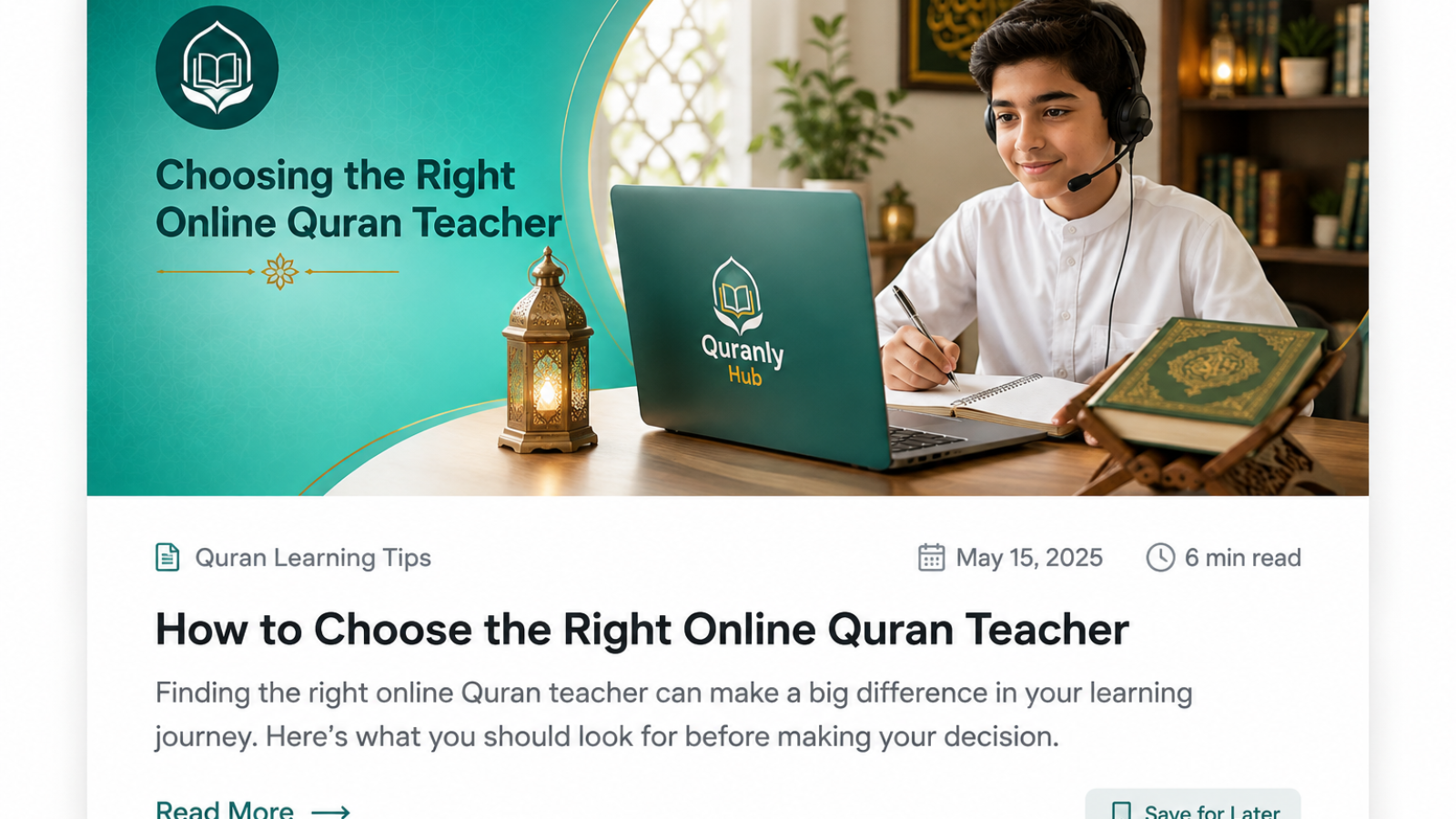 Parent and child choosing an online Quran teacher together
