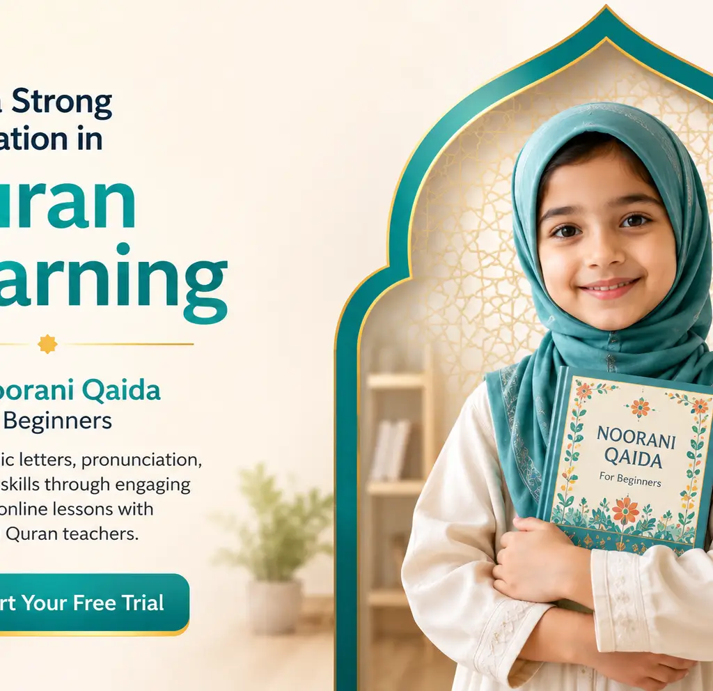 Child learning Arabic letters with the Qaida Noorania method