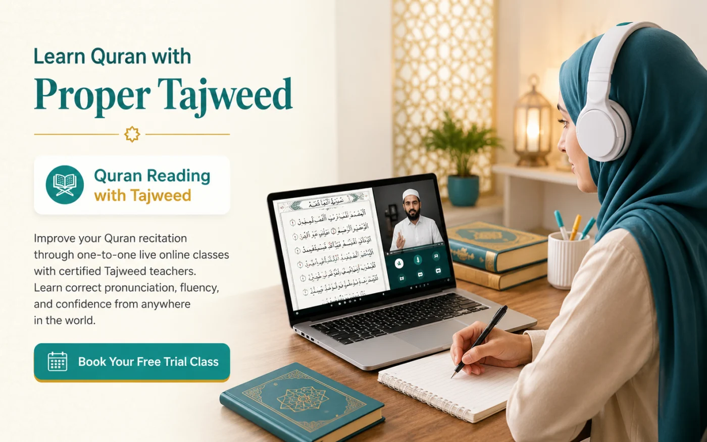 Student studying an online Alim and Aalimah course part-time