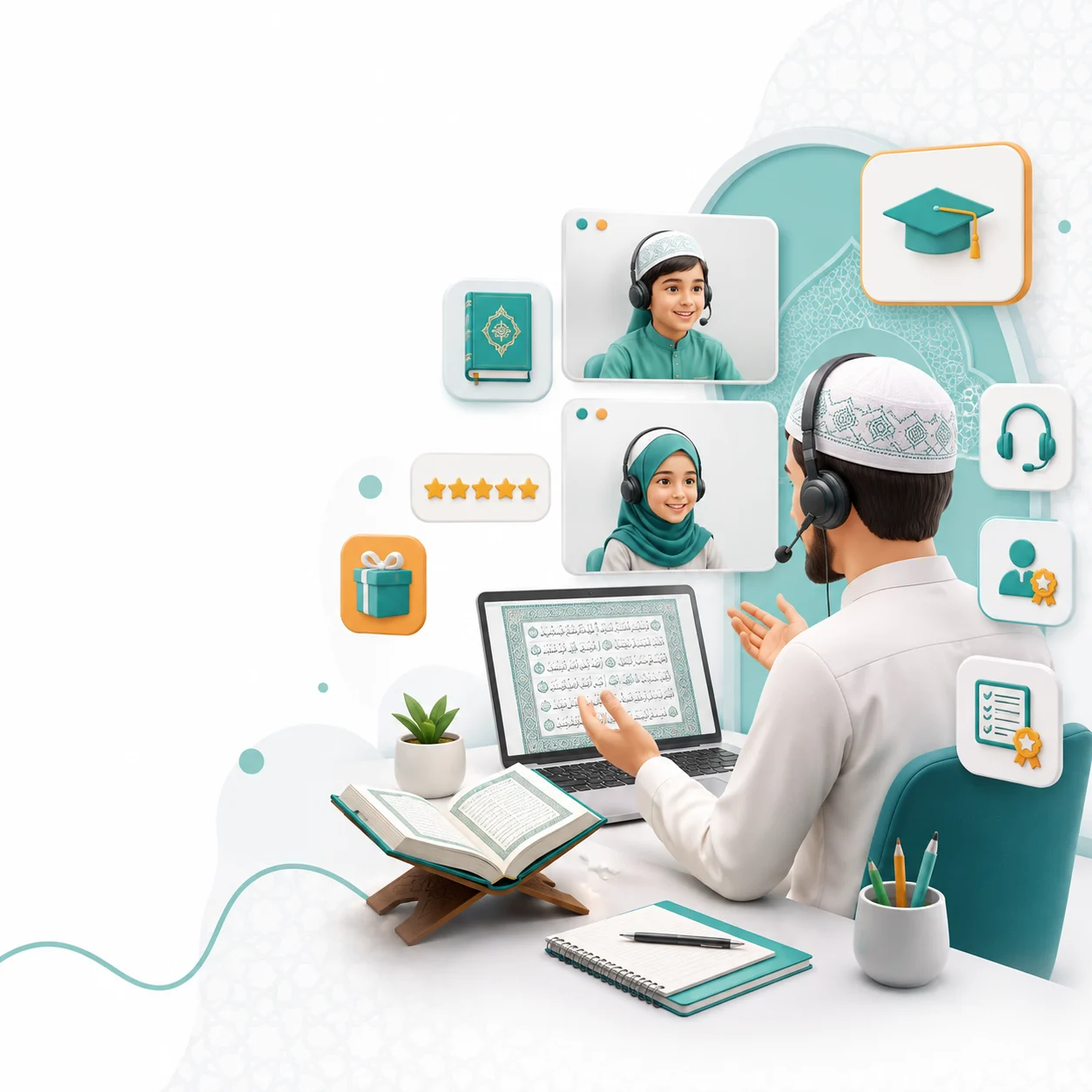 Family looking for a Quran learning center searching for options online